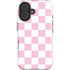 Pink and White Checkerboard iPhone 16 Plus Magsafe Impact Case